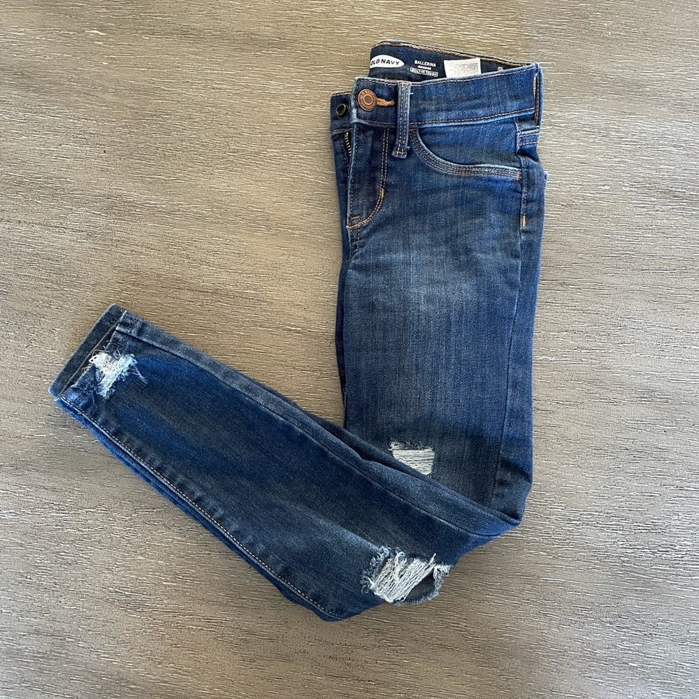 Girls Distressed Ballerina Jeggings sz 8